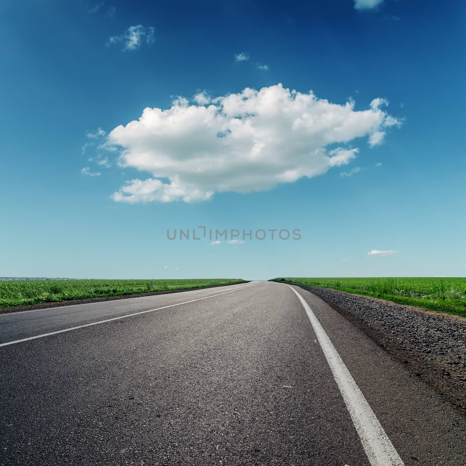 one big cloud and asphalt road by mycola