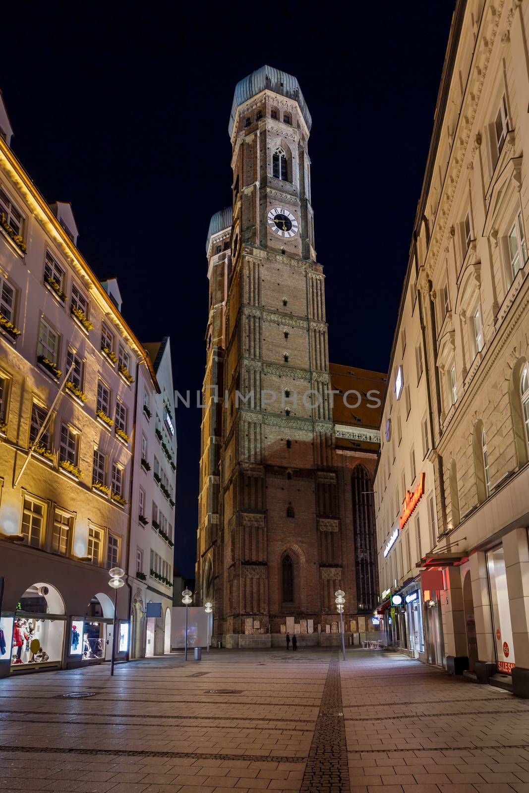 Church of Our Lady (Frauenkirche) in Munich at Night, Bavaria, G by anshar