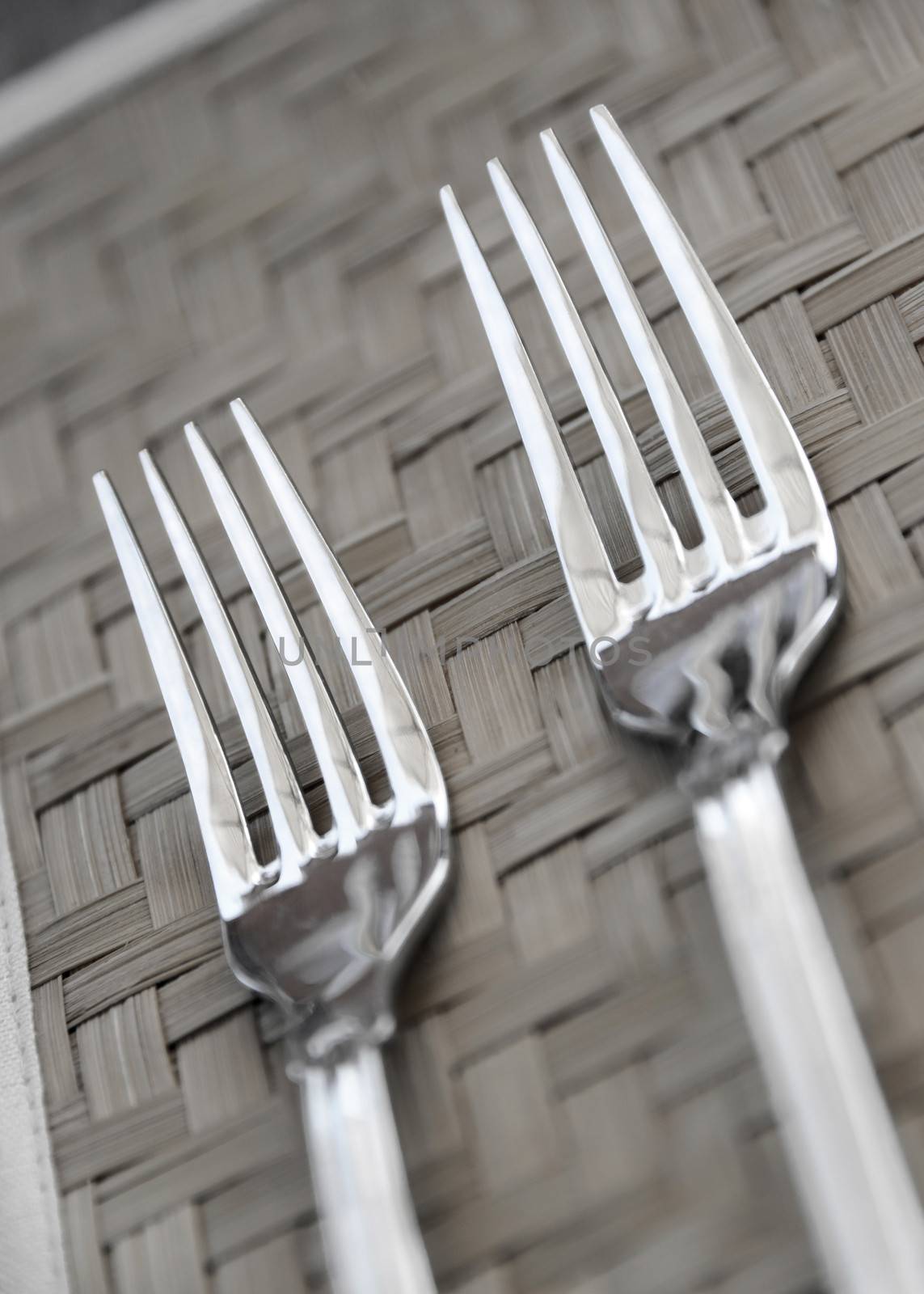 Two forks in a restaurant