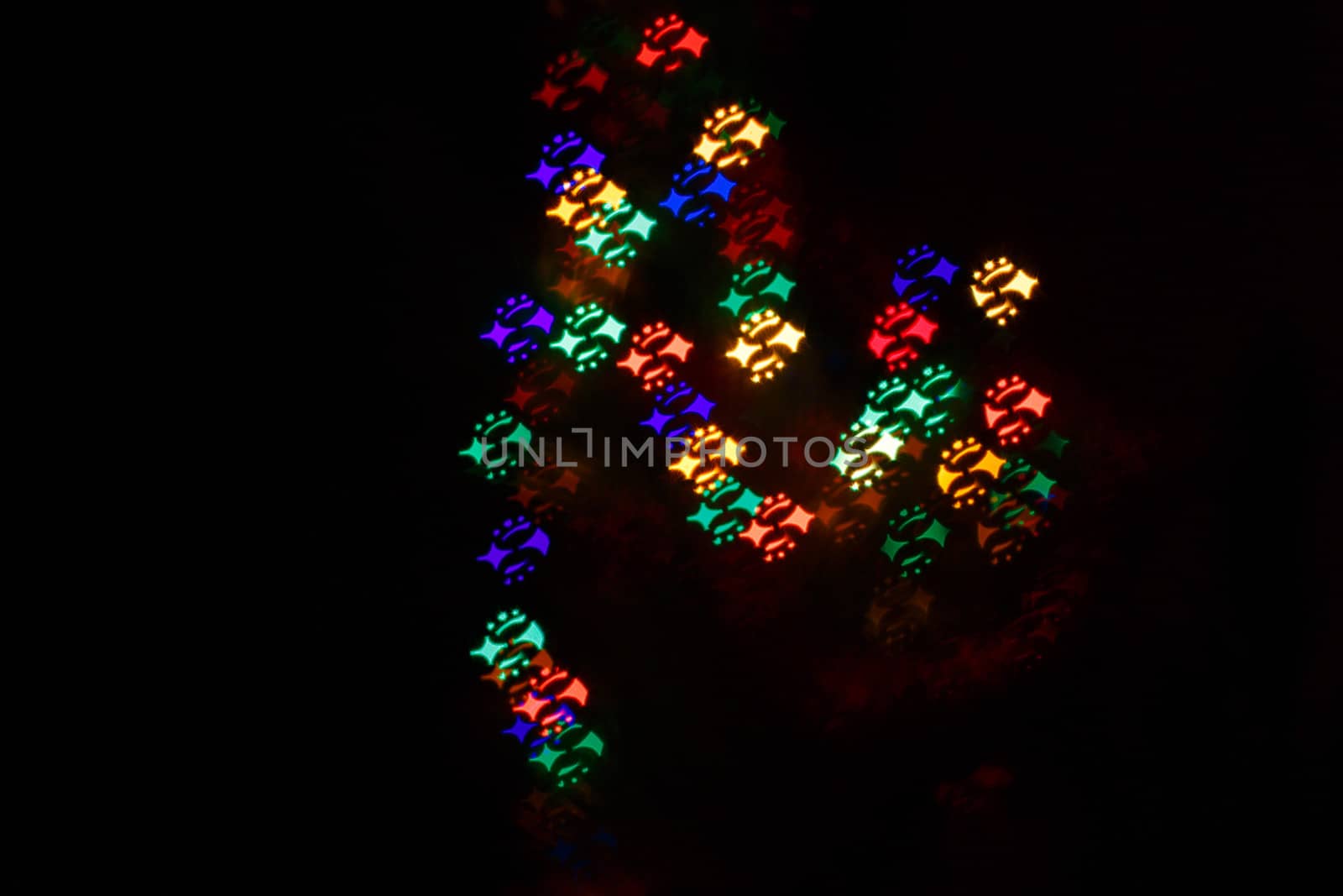 Multicolored abstract bokeh background close up shot for the holidays