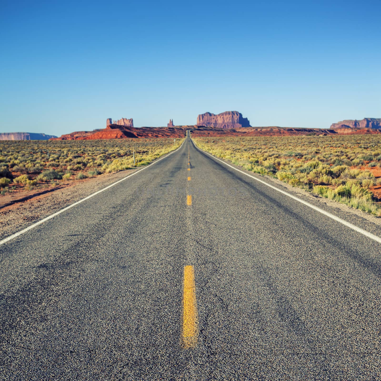 Famous road to Monument Valley, USA 