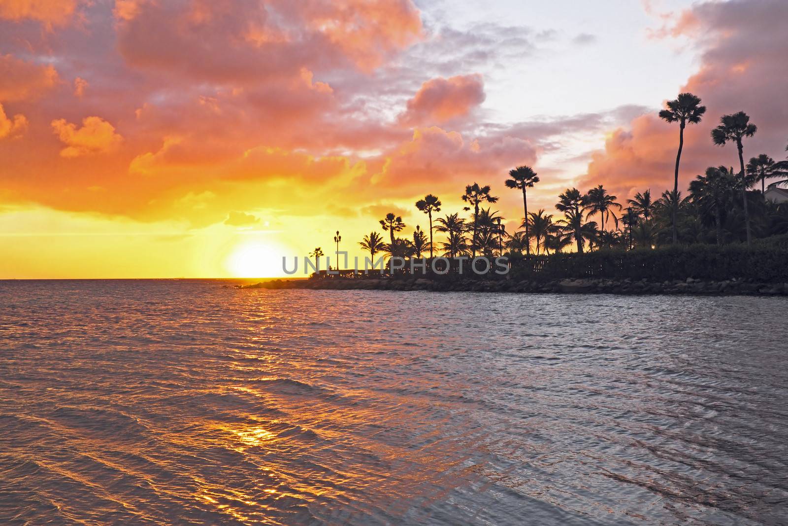 Sunset at the beach on Aruba