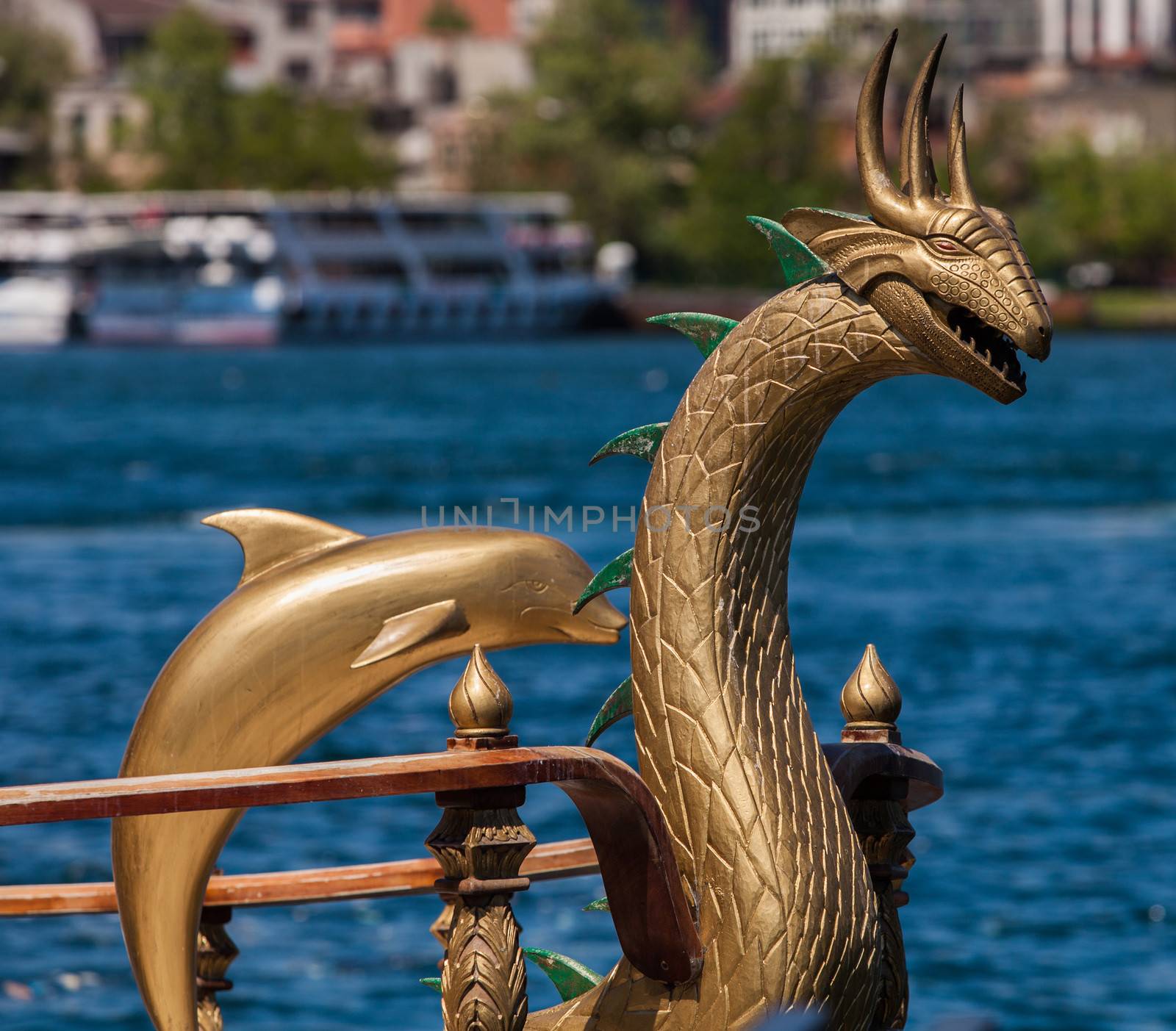 Ornate Boat Decorations on the Bosphorus in Istanbul