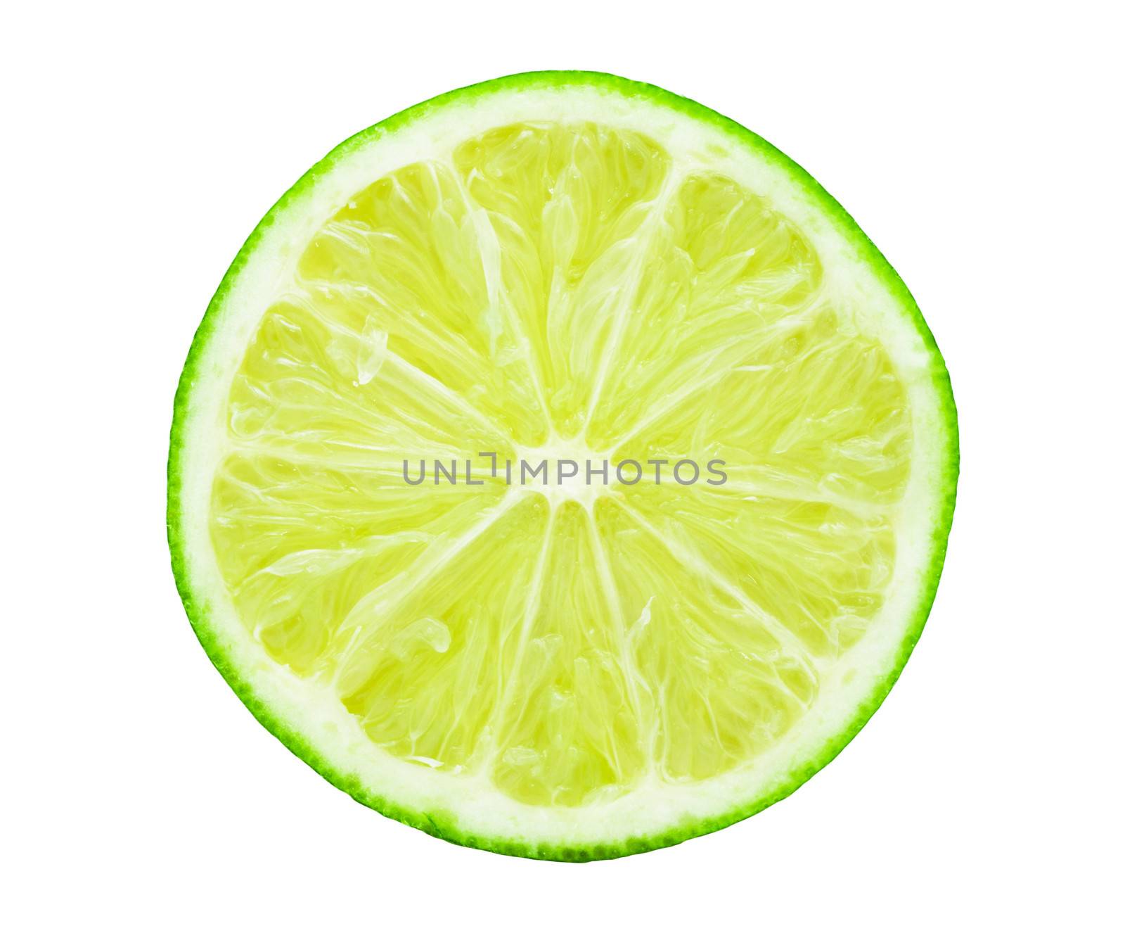 Fresh green lime isolated on white background