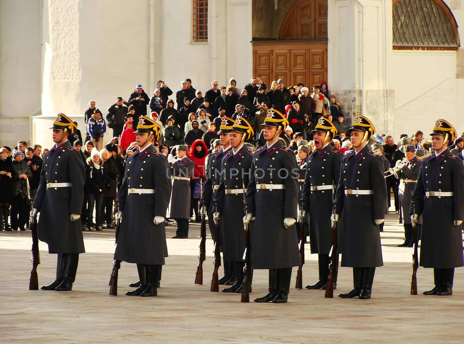 Changing of the Guards Ceremony, Cathedral Square, Moscow Kremlin Complex, Russia