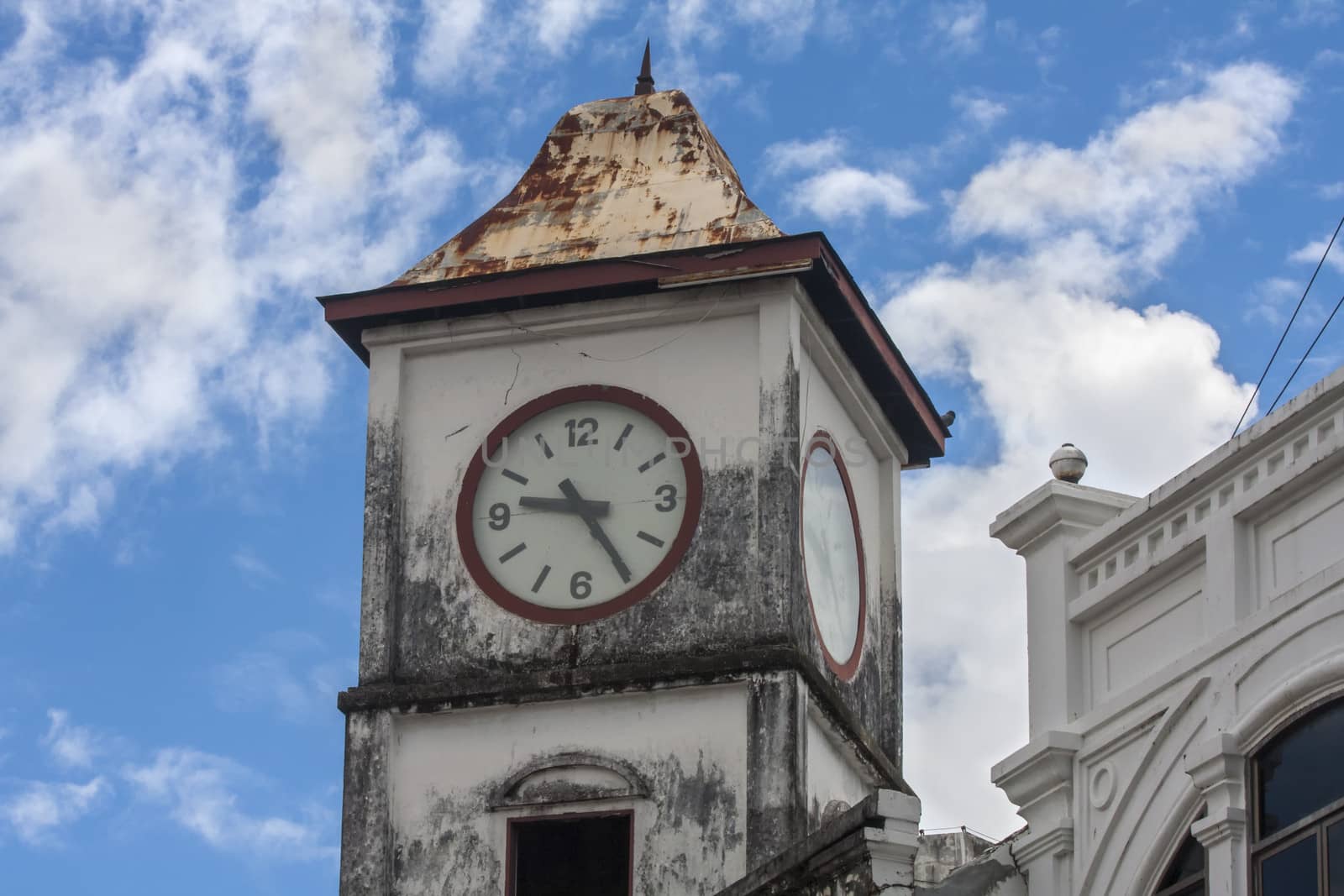 The old police station clock tower in Phuket town (horizontal)