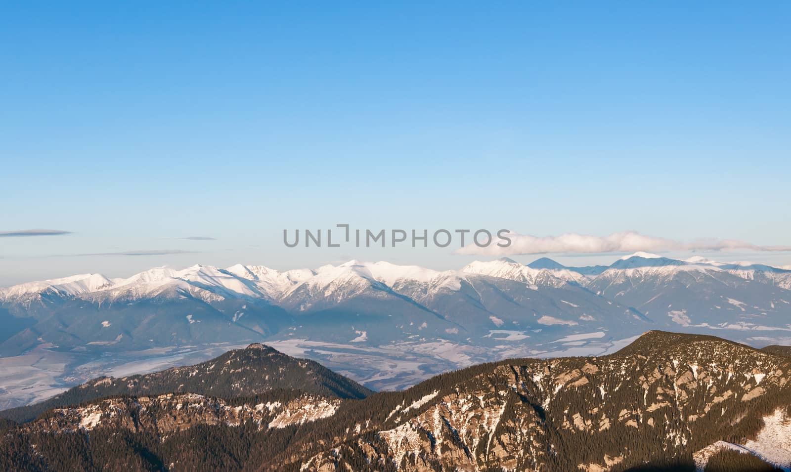 Panoramic view of Tatra Mountains from Chopok peak by mkos83