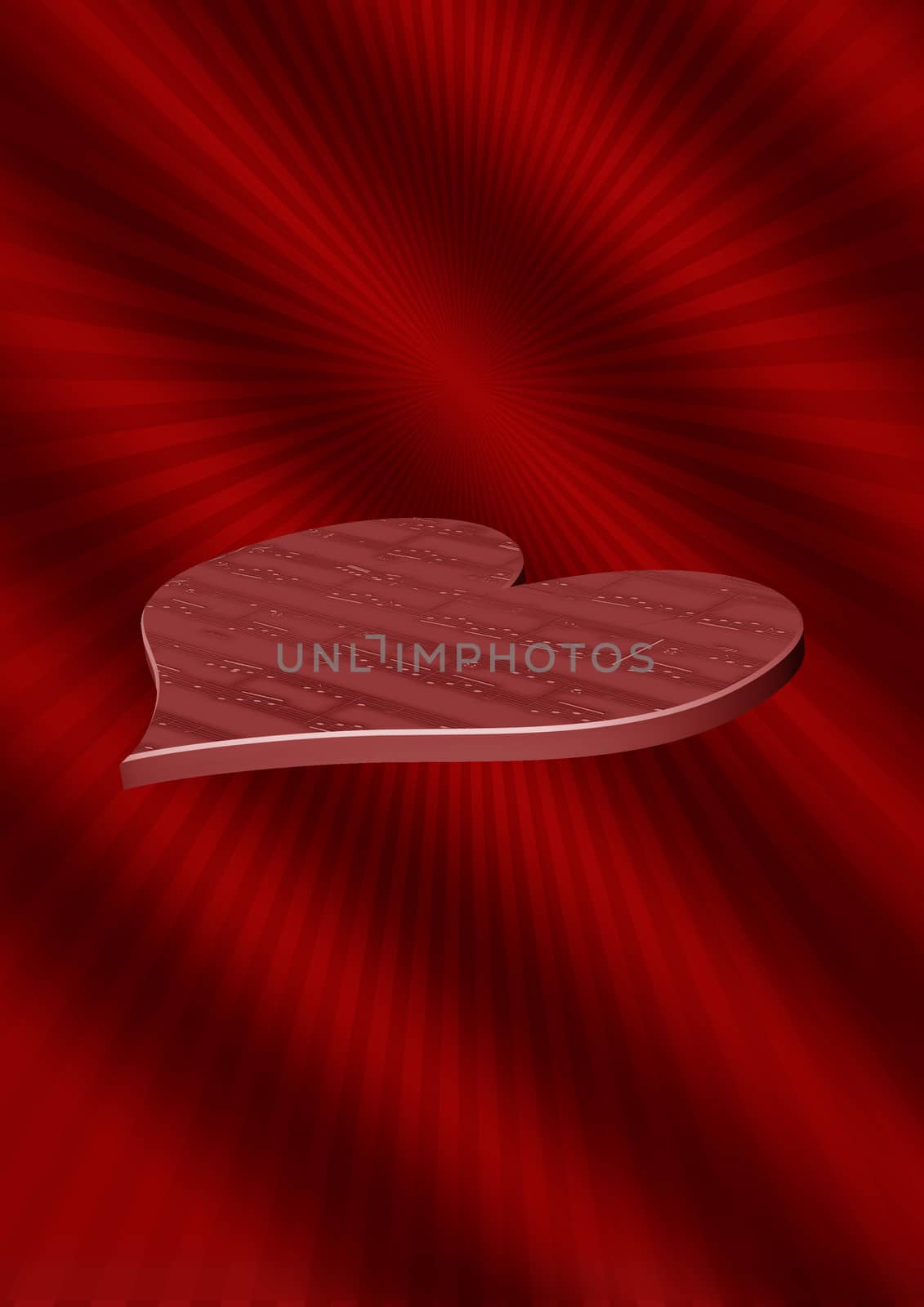 Three dimensional generate valentine's day strip background.