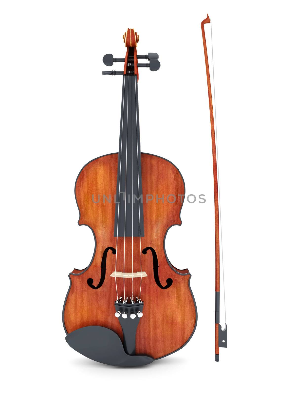 beautiful violin on a white background isolated