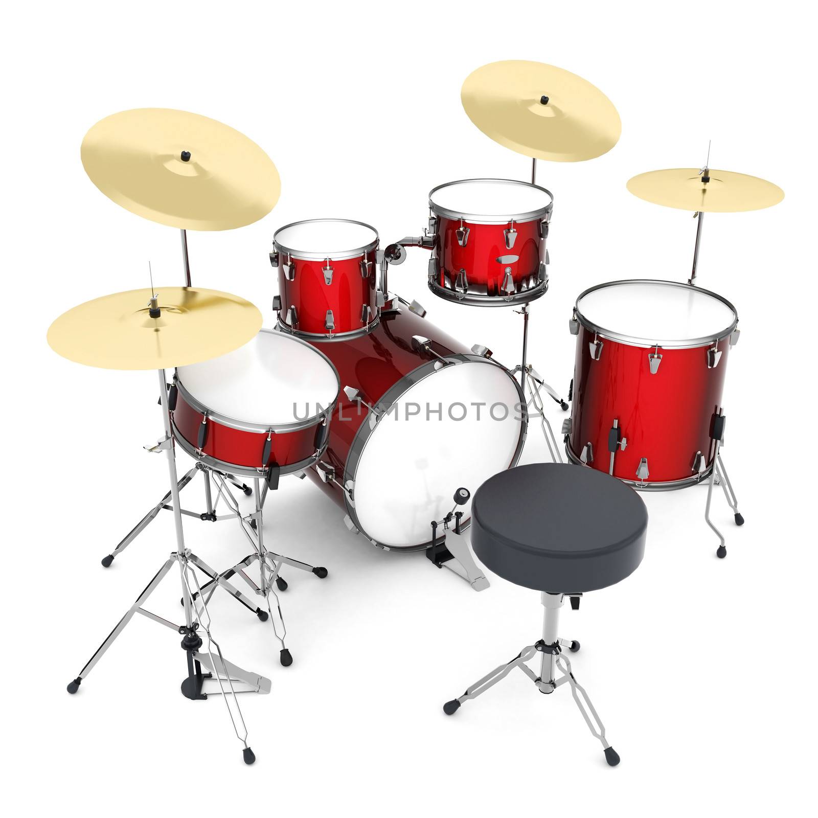 Drum kit isolated on white background