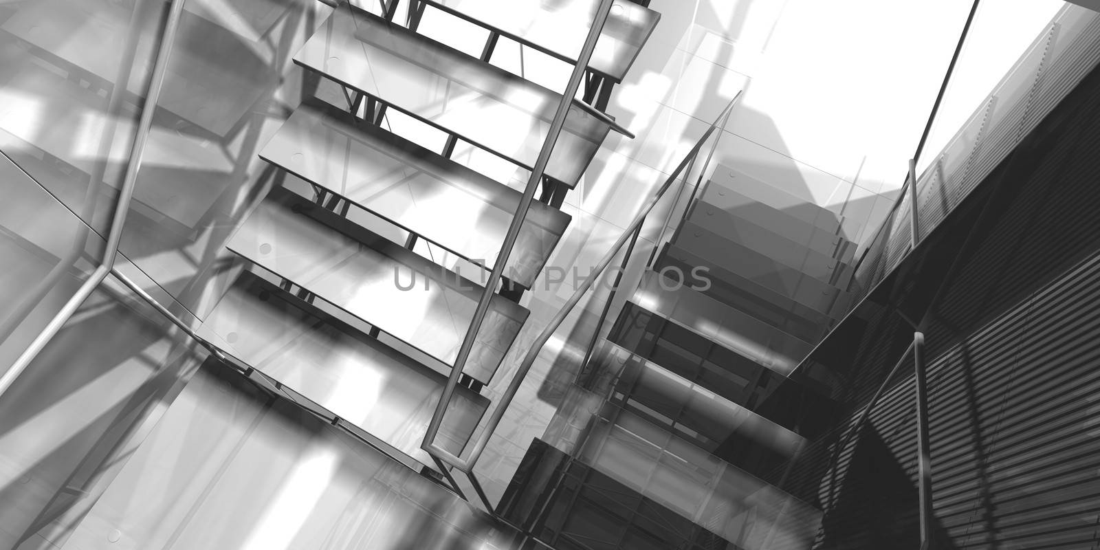 Stairs. Modern office interior, stairs, clean space in business building