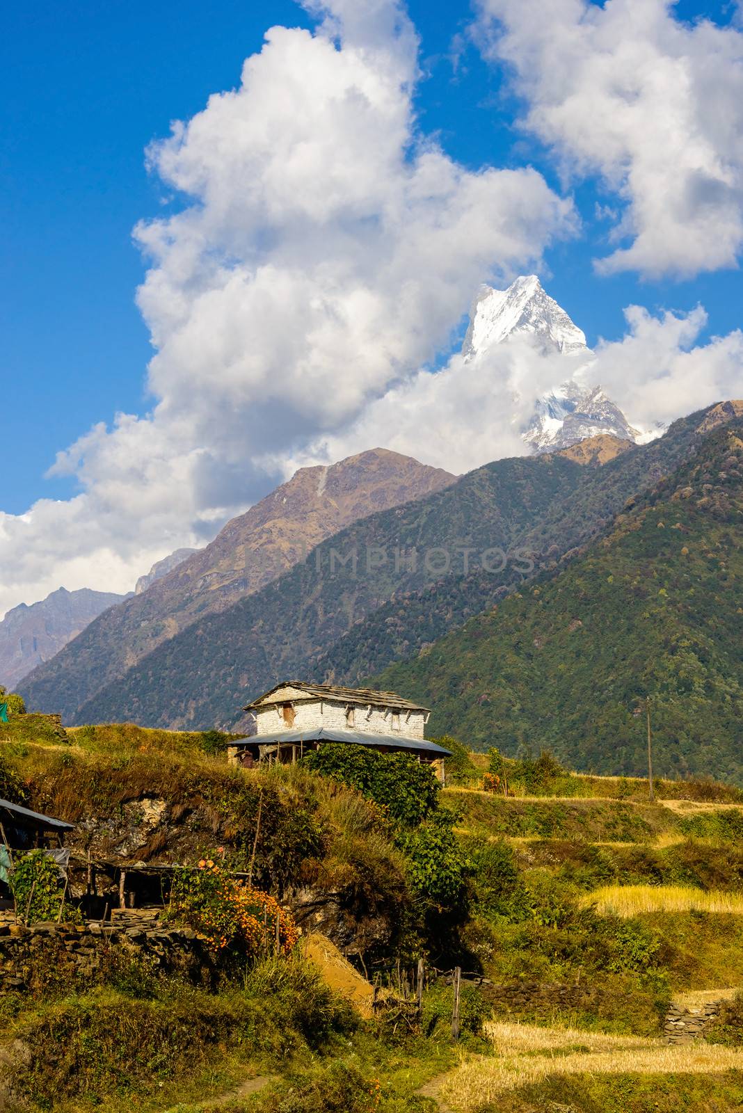 Nepalese landscape in the Annapurna region