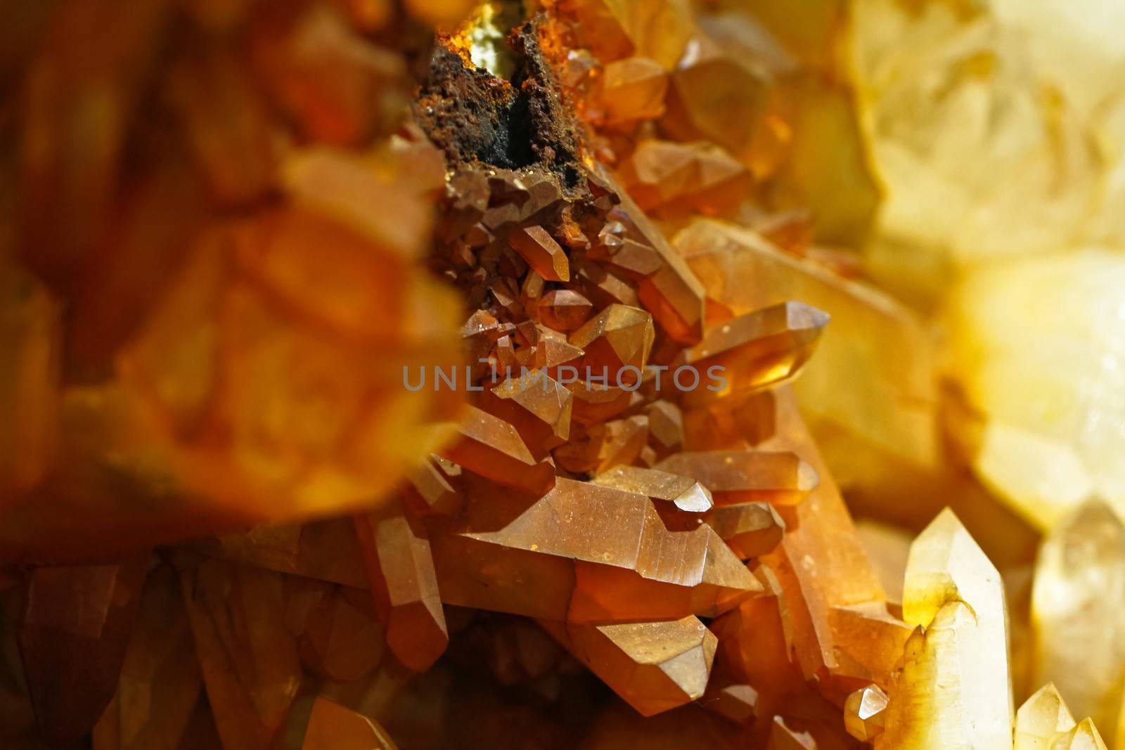 Close up shot of sryctal rock under bright light