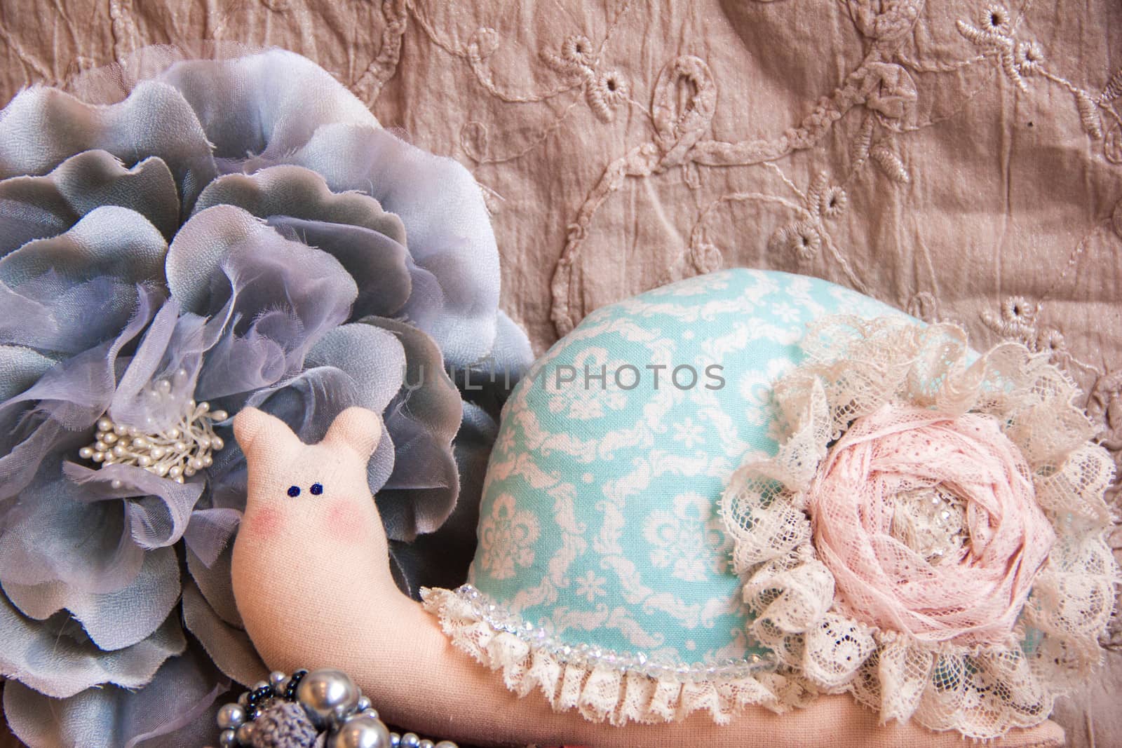 big beautiful tilda textile snail