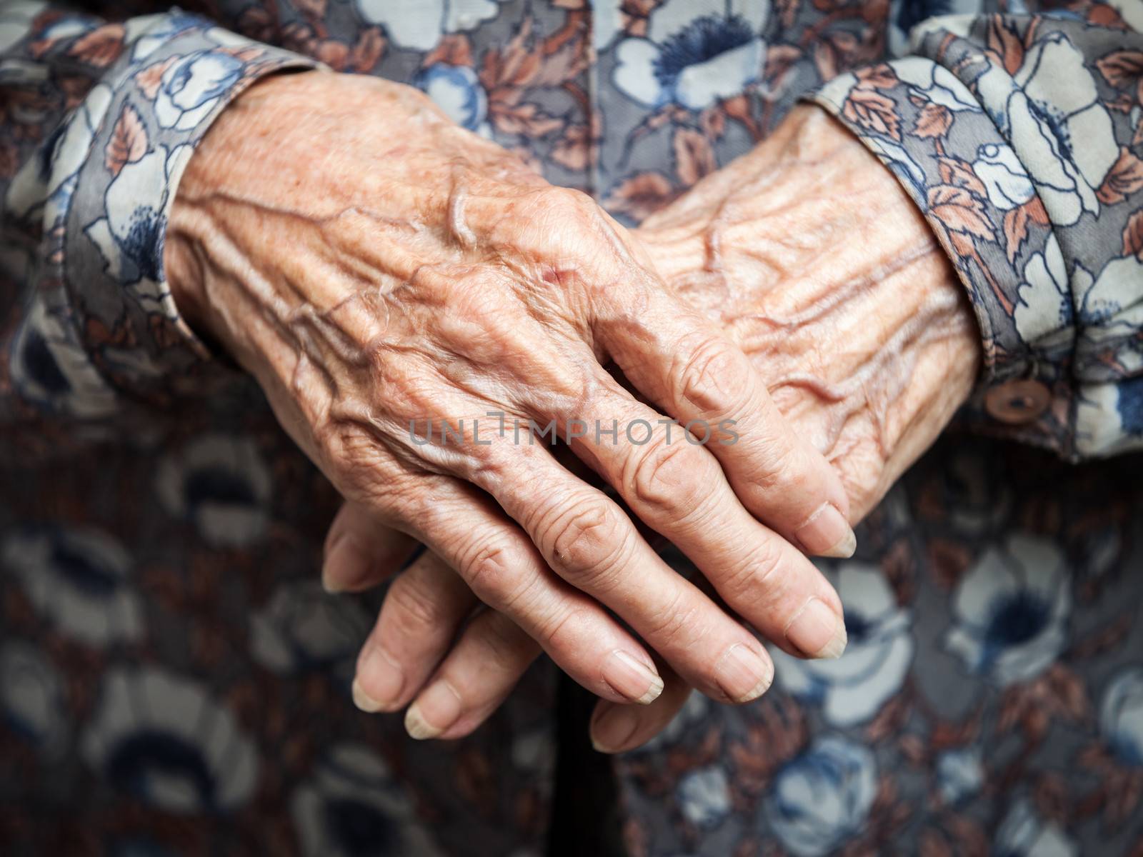 Very old woman hands by ia_64