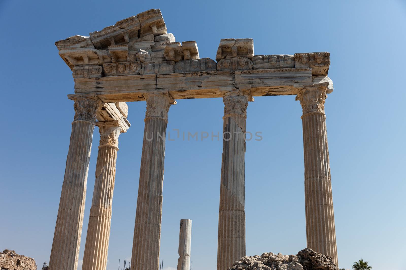 Ancient Apollo temple columns at Turkey Side by ia_64