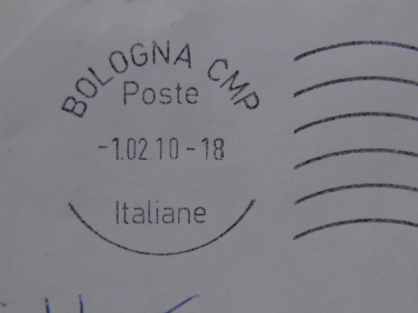 Postage meter from Brescia (Italy) printed with black ink over white paper