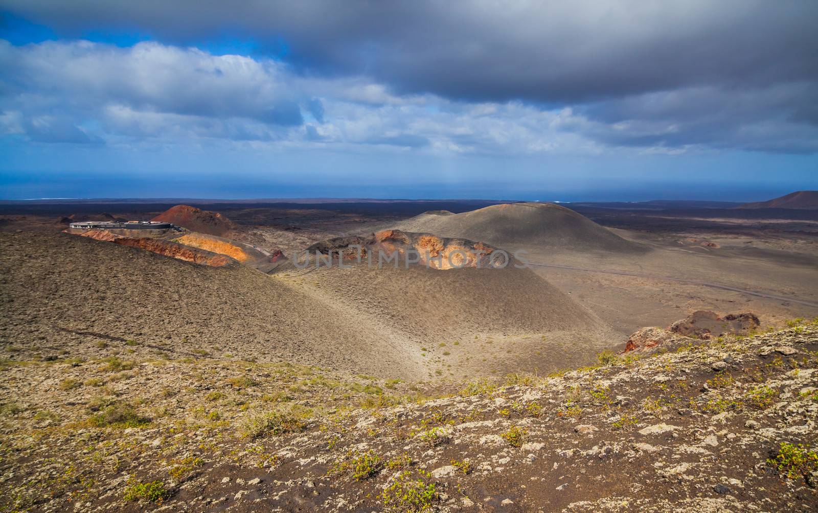 Volcanic crater in Mountains of fire,Timanfaya National Park in Lanzarote Island