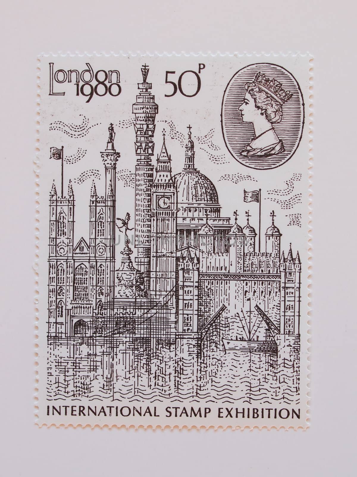 UK mail stamp 1977 - London landmarks by paolo77