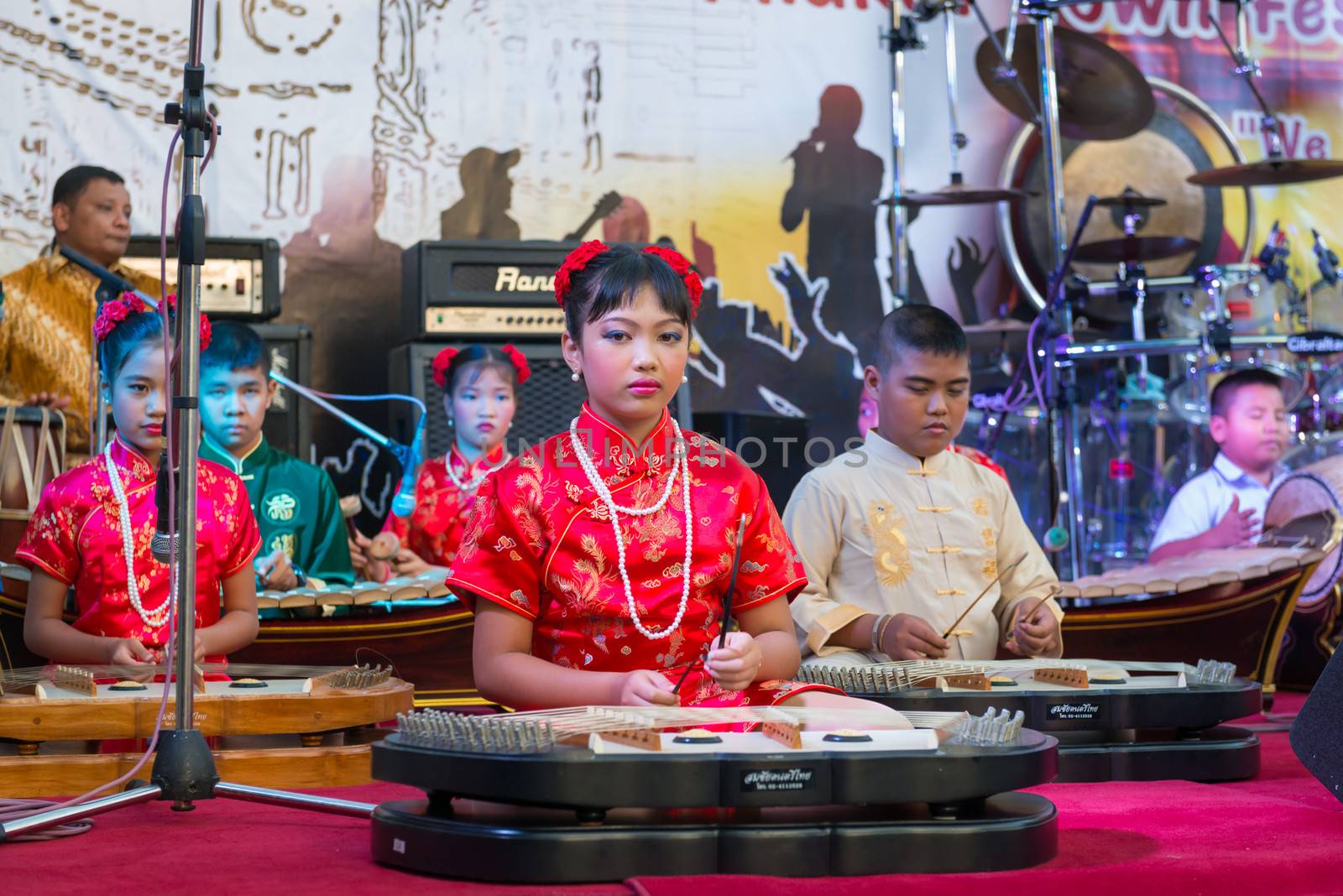 Young musicians on on a stage by iryna_rasko