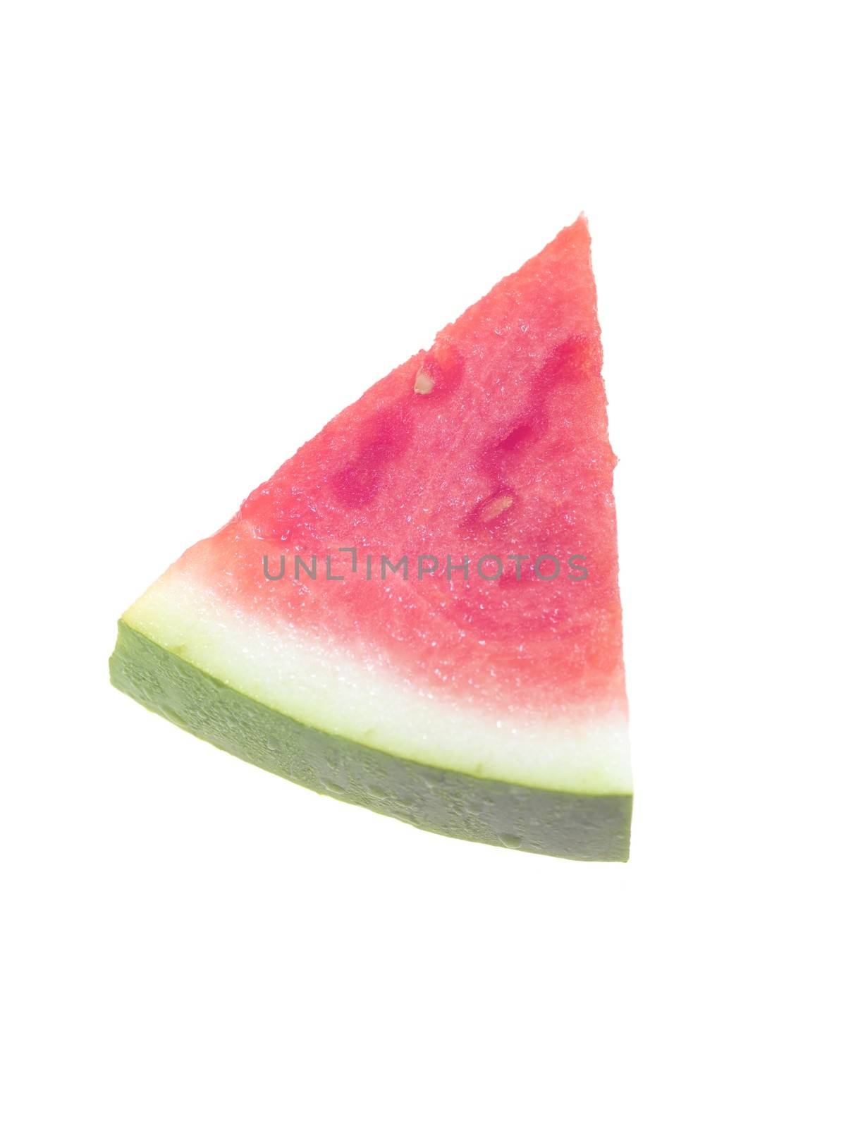 Watermelon slices isolated against a white background