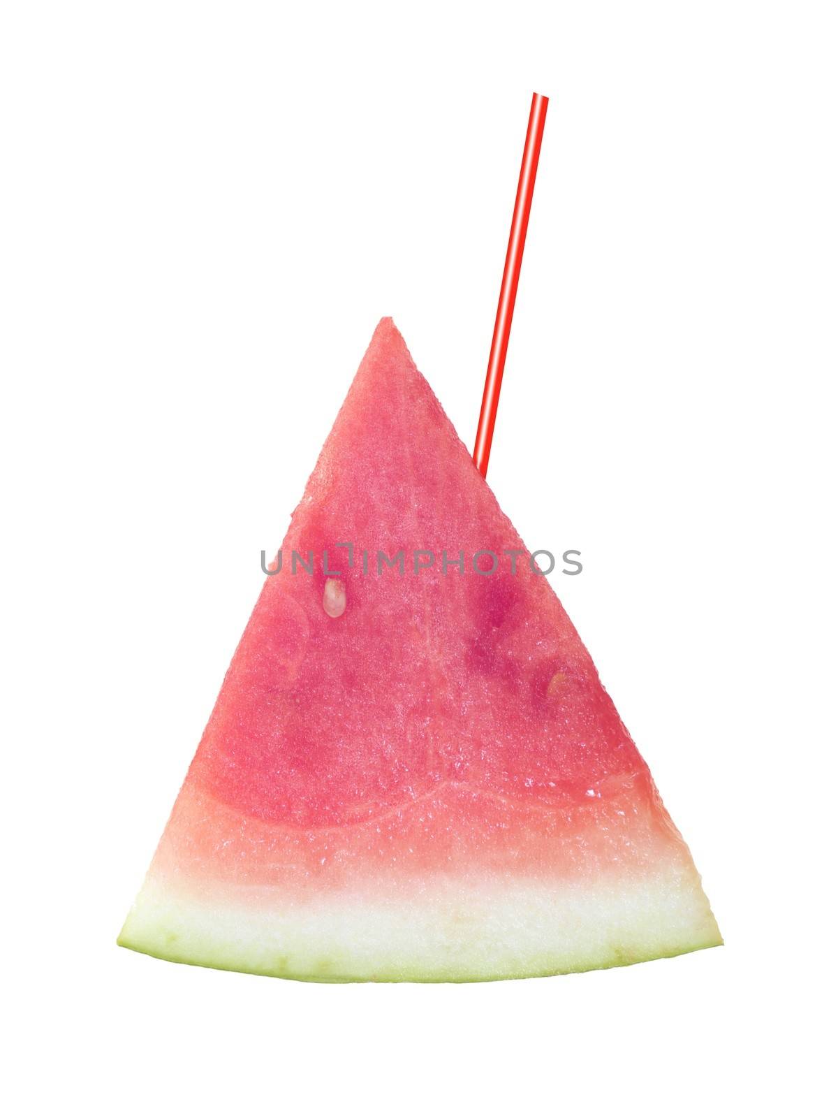 Watermelon slices isolated against a white background