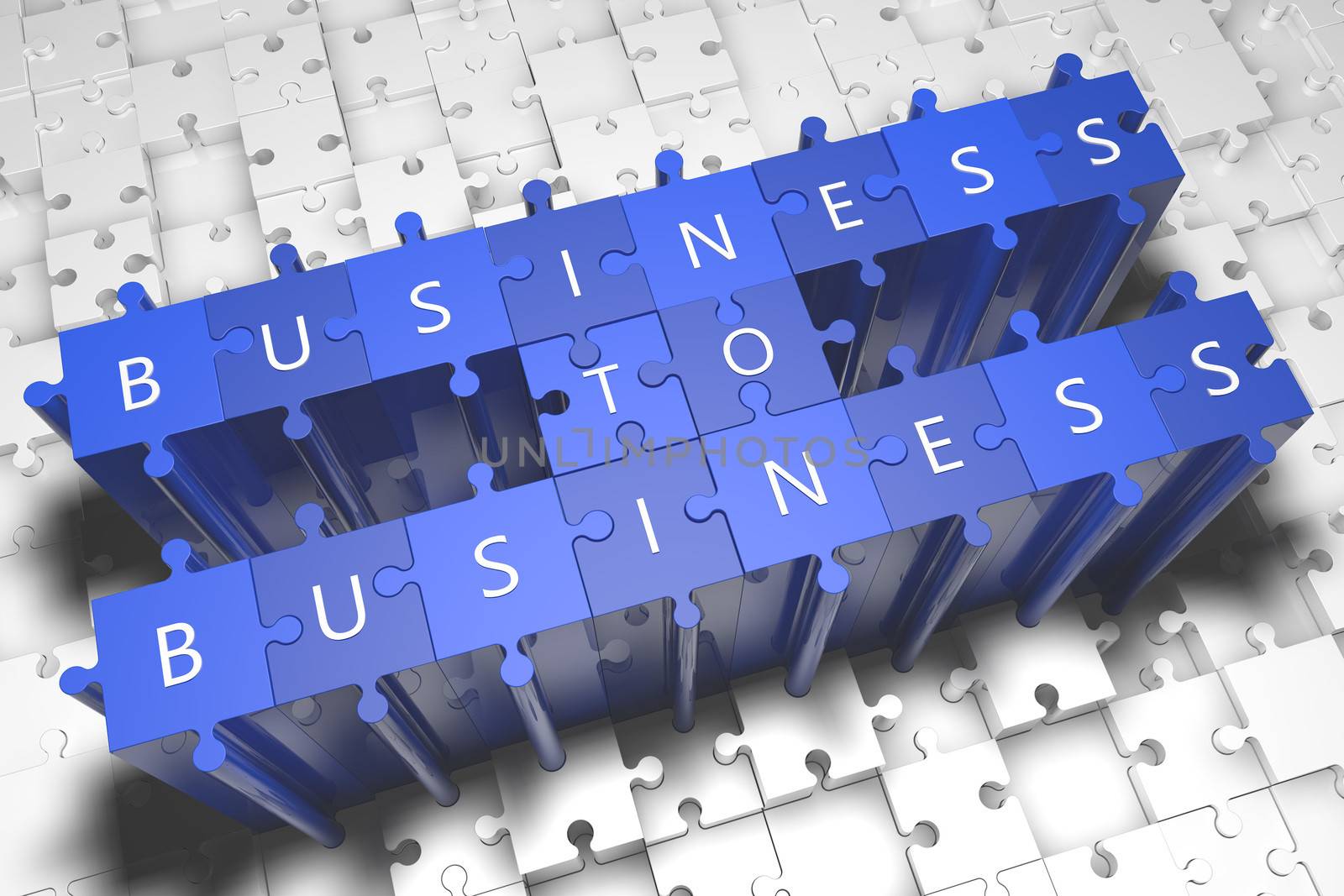 Business to Business - puzzle 3d render illustration