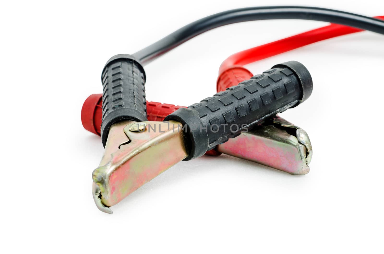 A pair of jumper cables on a white background by 9george