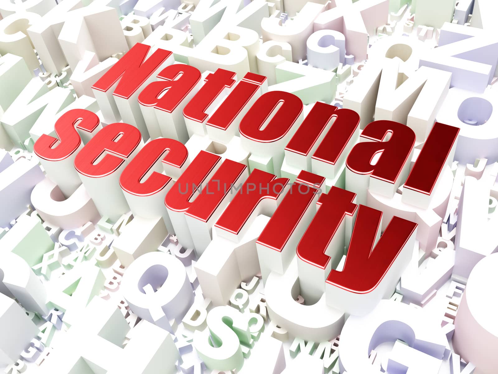 Protection concept: National Security on alphabet background by maxkabakov