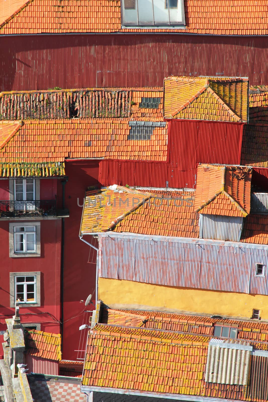 Portugal. Porto city. Old historical part of Porto. Roofs 
