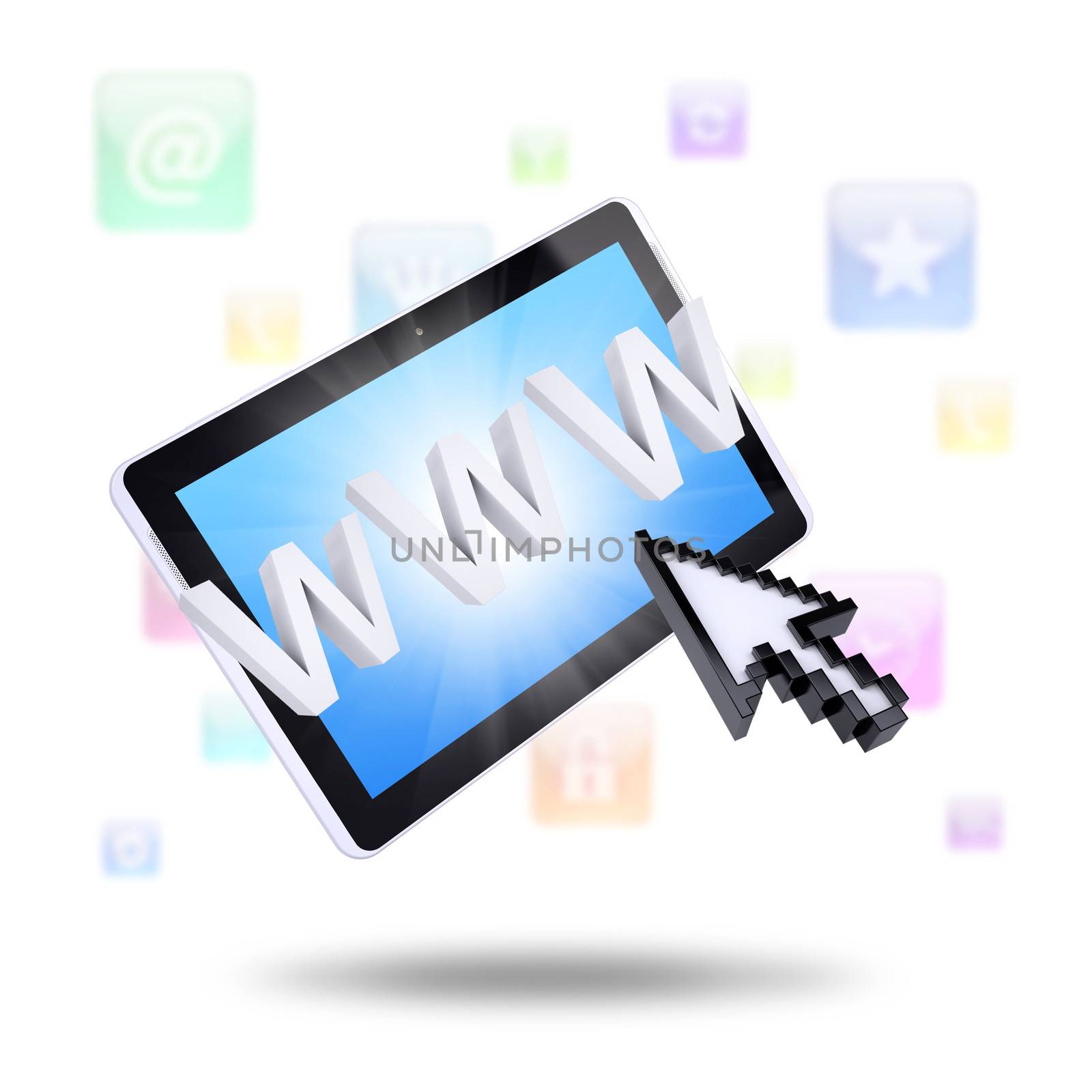 Tablet computer and application icons by cherezoff