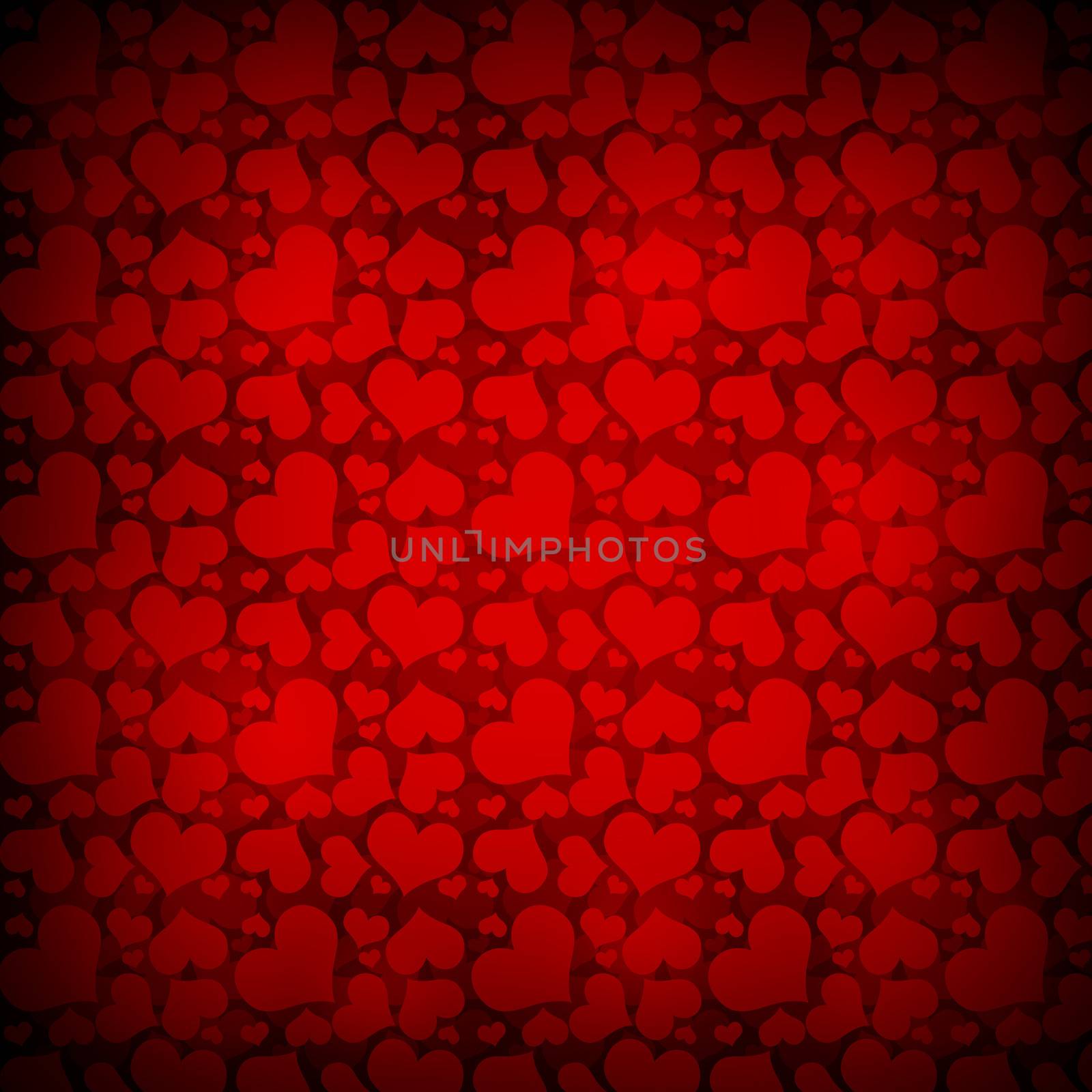 Abstract background of red hearts. The concept of Valentine's Day