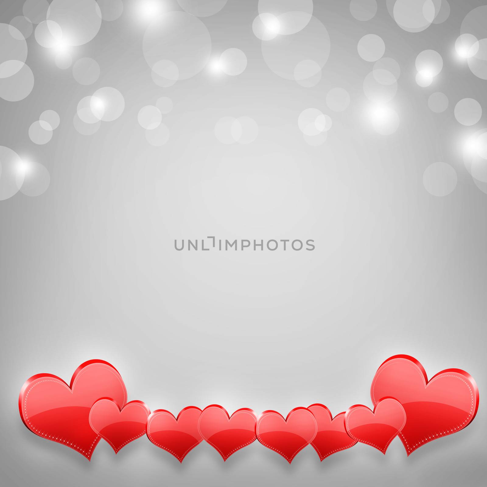 Abstract background of red hearts by cherezoff