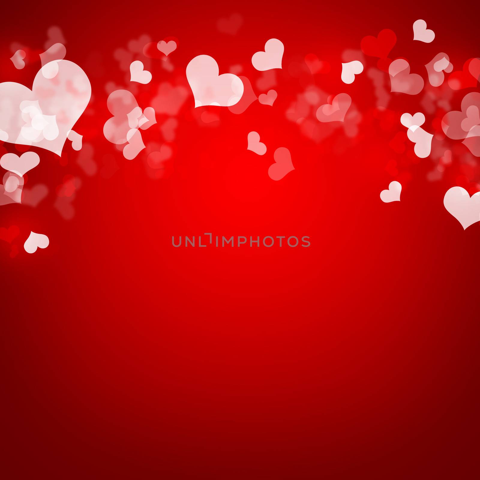 Abstract background of red hearts by cherezoff