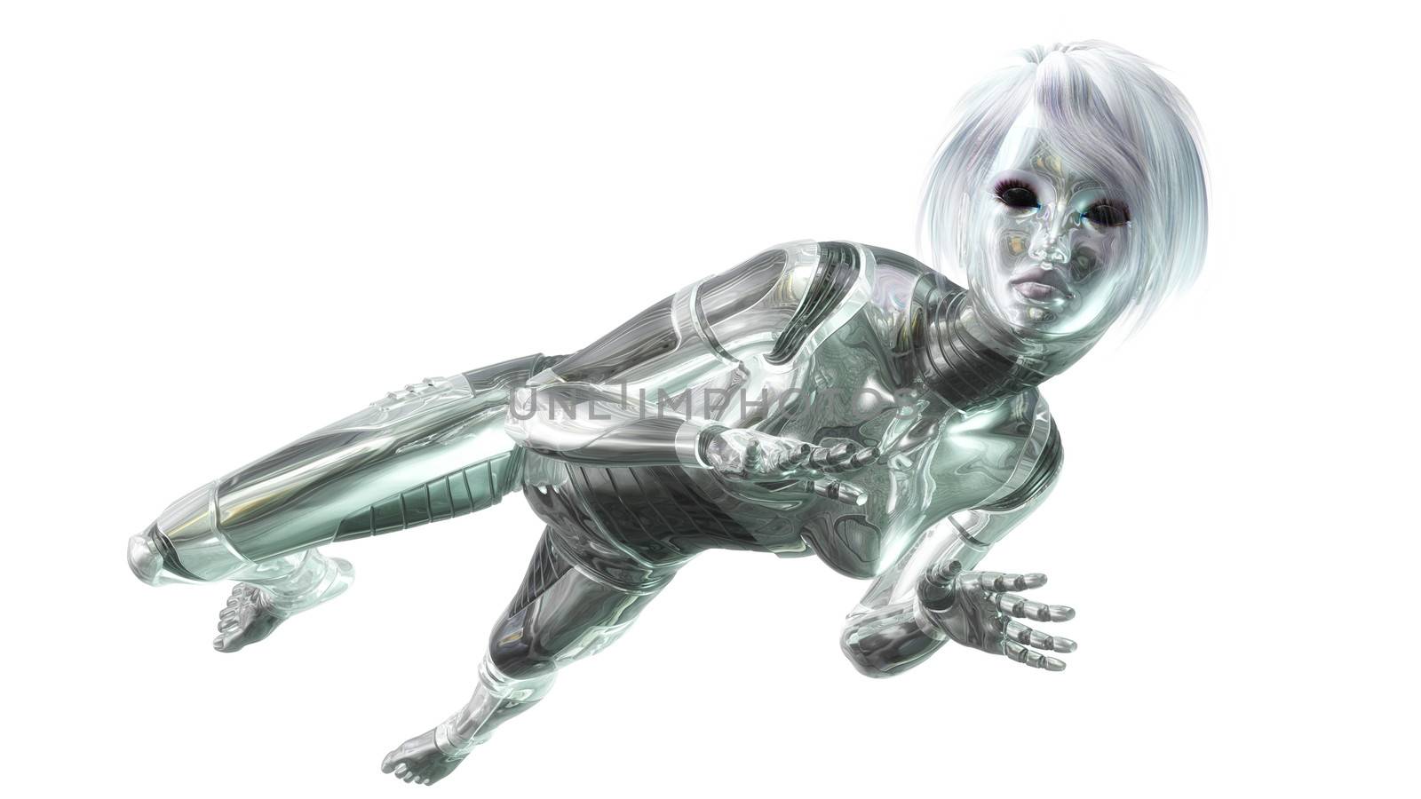 Digital Illustration of a female Cyborg
