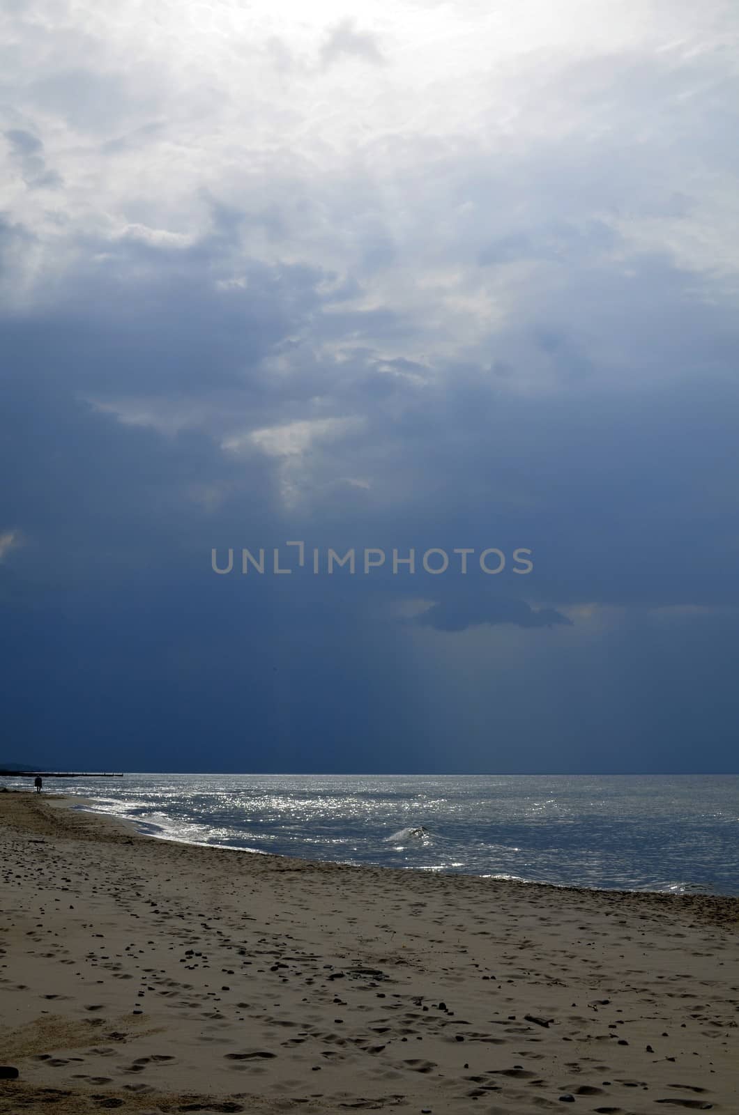 Baltic Landscape with ,Beach,Sea and Storm Clouds by fstockluk