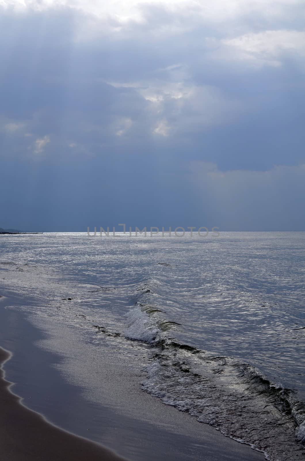 Baltic Landscape with ,Beach,Sea and Storm Clouds