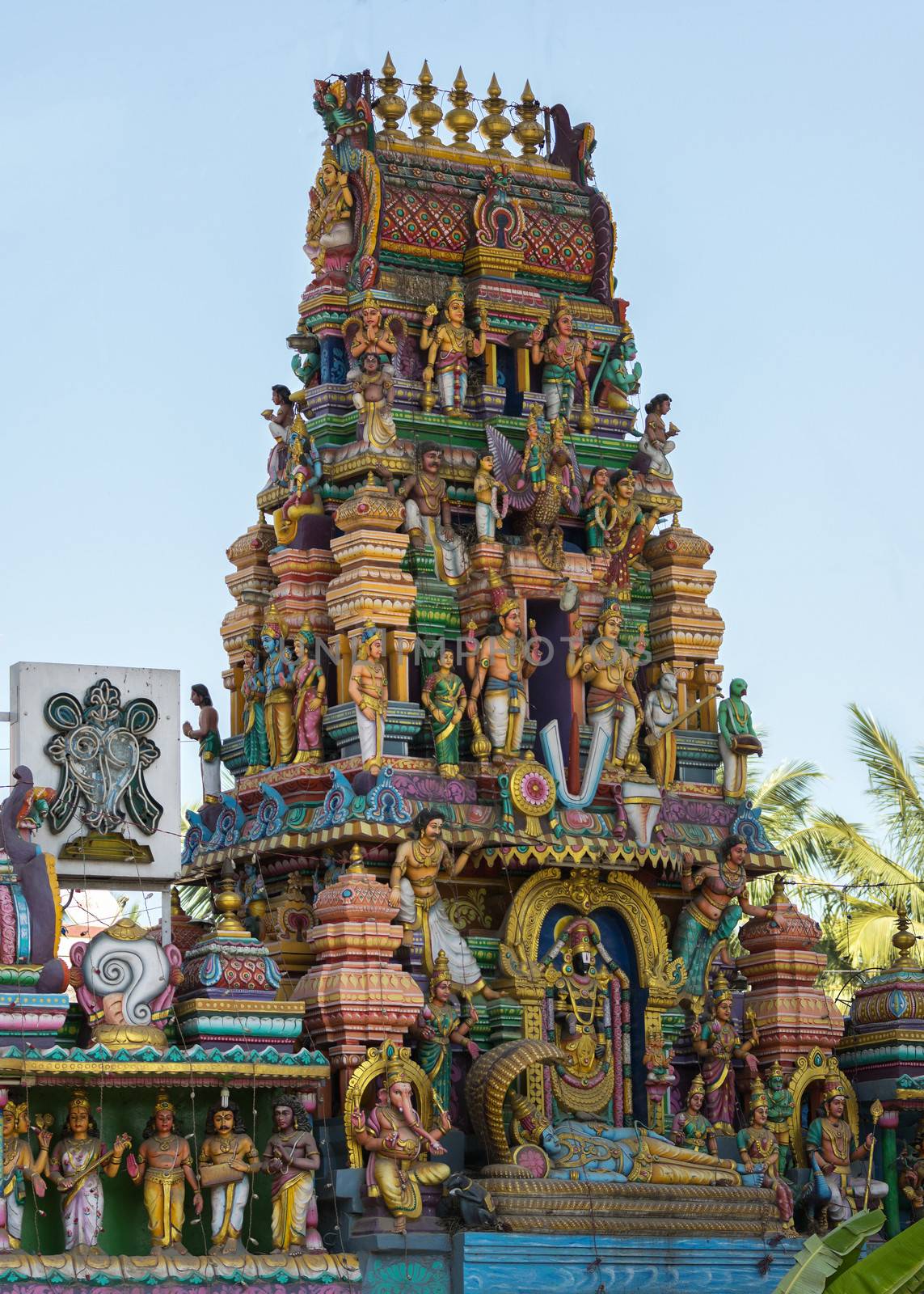 Tower of the Sree Prasana Lakshmi Venkateshwara Swamy Temple in Bengaluru.