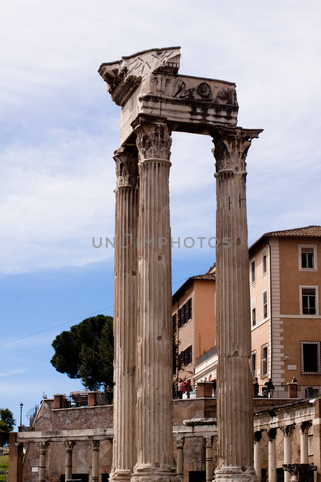 Old roman ruins in Roma
