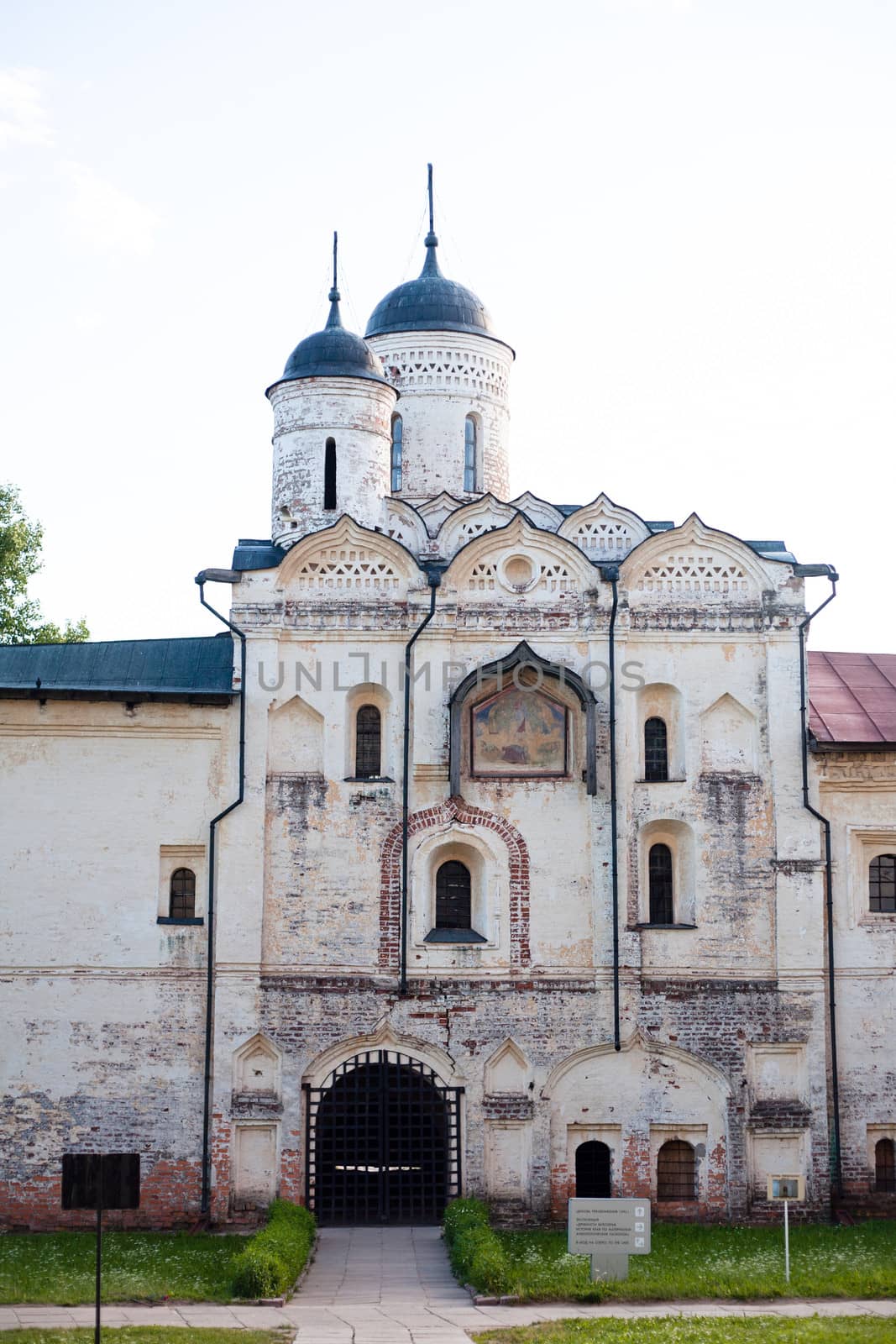 An old white church in Kirillov abbey
