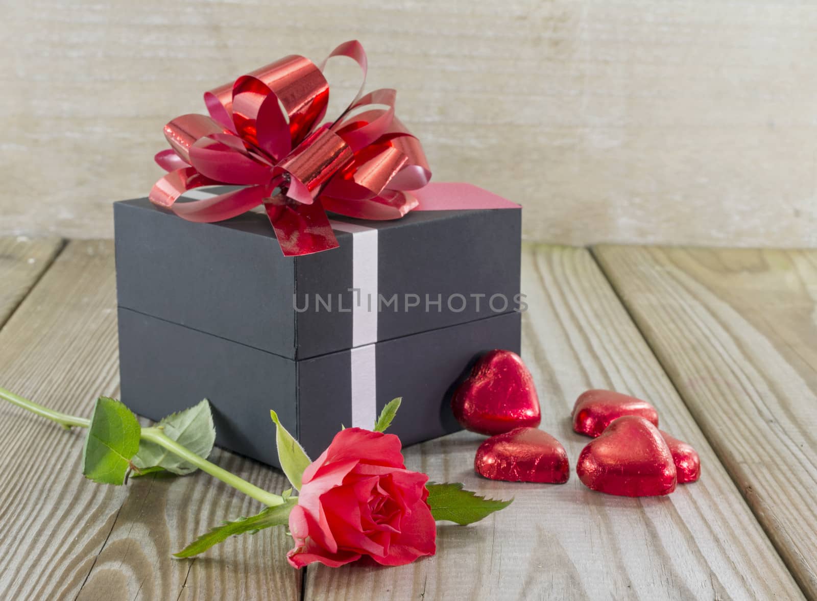 red rose and heart shapes for valentines day or mothersday