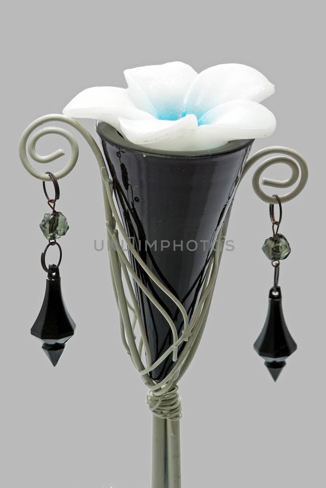 Candle support isolated on a grey background