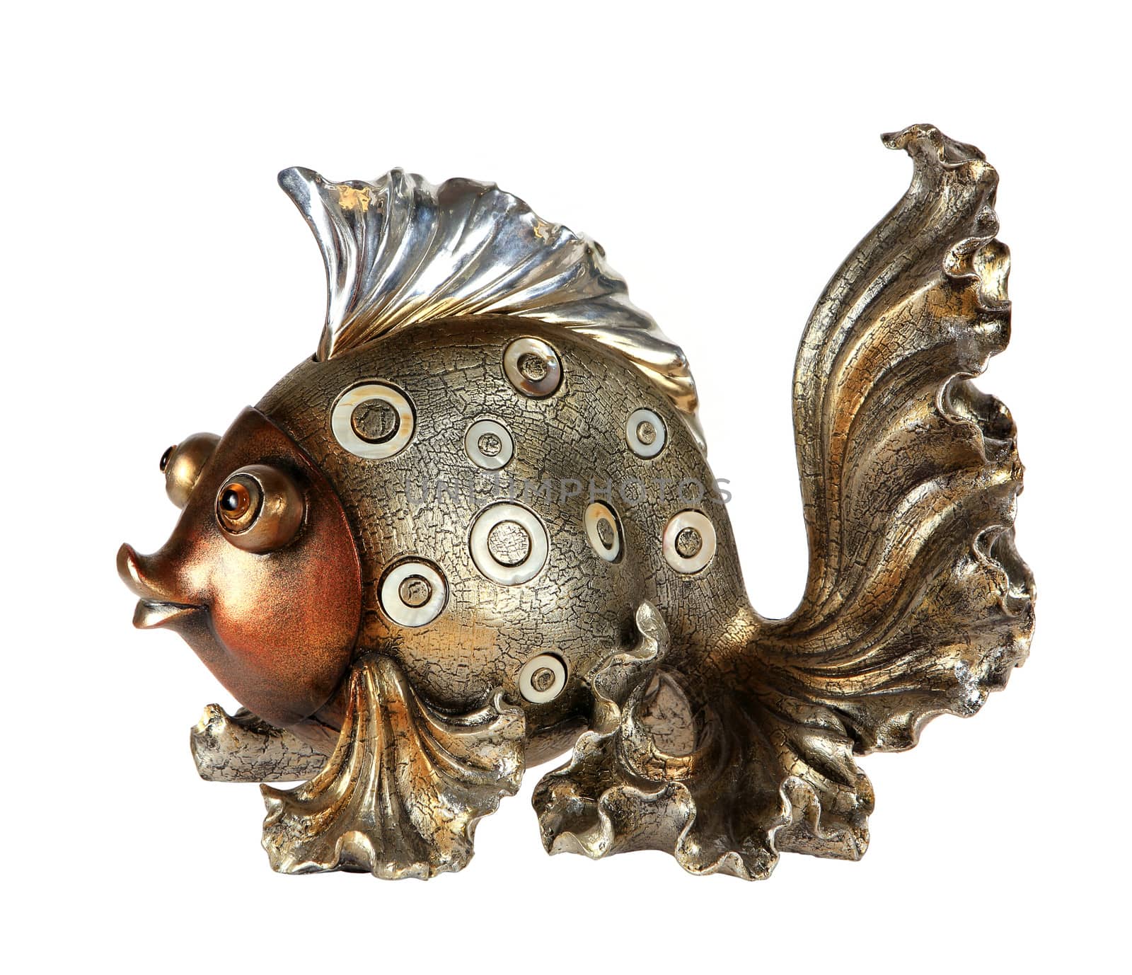 fish statuette isolated on white background (souvenir)