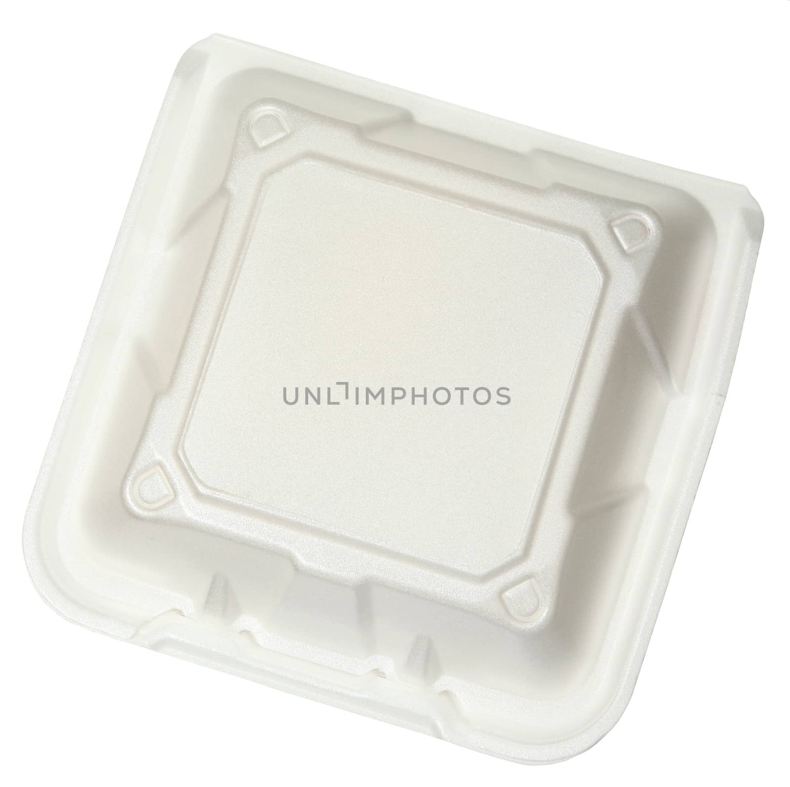 Top View Closed Styrofoam Food Container  by duplass