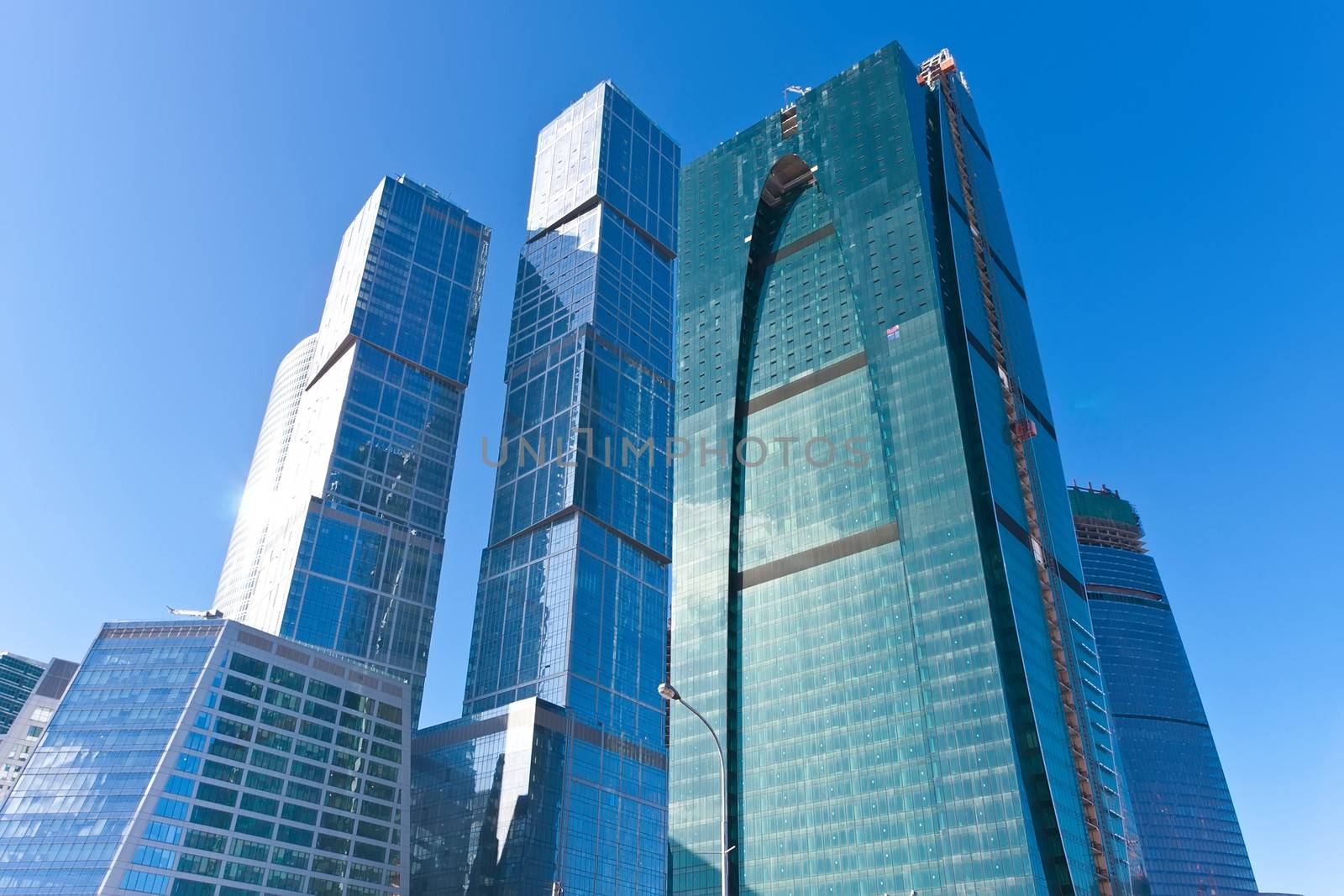 Modern scyscrapers of Moscow city business center