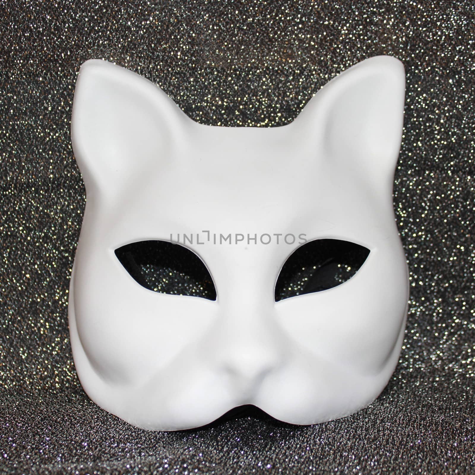 Mask of cat on glitters