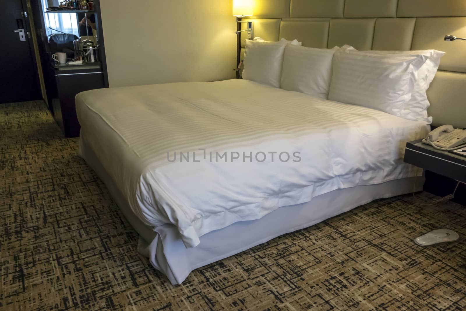Luxury hotel room with king-size bed ,Hong Kong airport