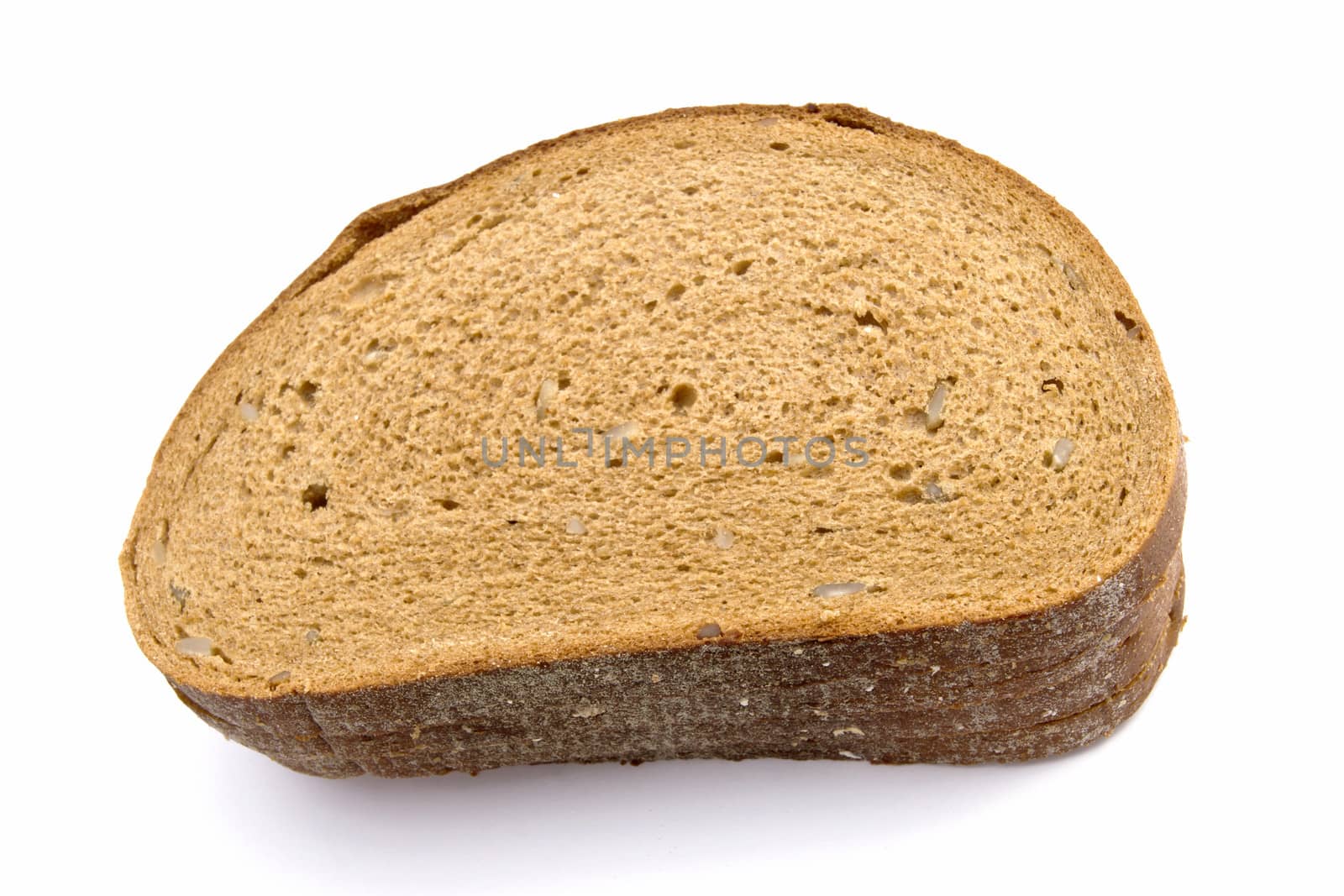 Black bread isolated on white background