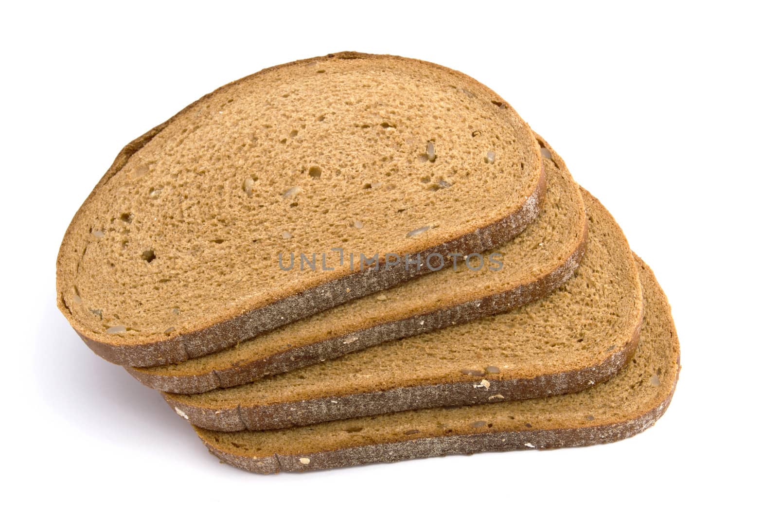 Black bread isolated on white background