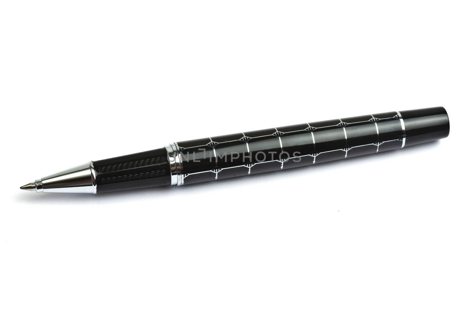 Black Ballpoint Pen Isolated On White background 